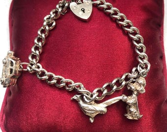 ヴィンテージ スターリング シルバー 925 チャーム ブレスレット