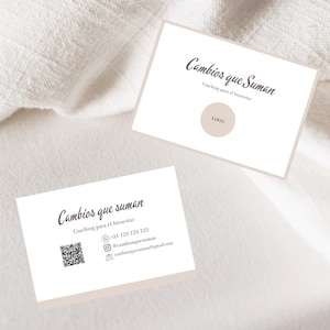 Visitenkartenvorlage Visitenkartenvorlage bearbeitbare Kartenvorlage Canva Spanische Karte Spanisches professionelles Geschäft.