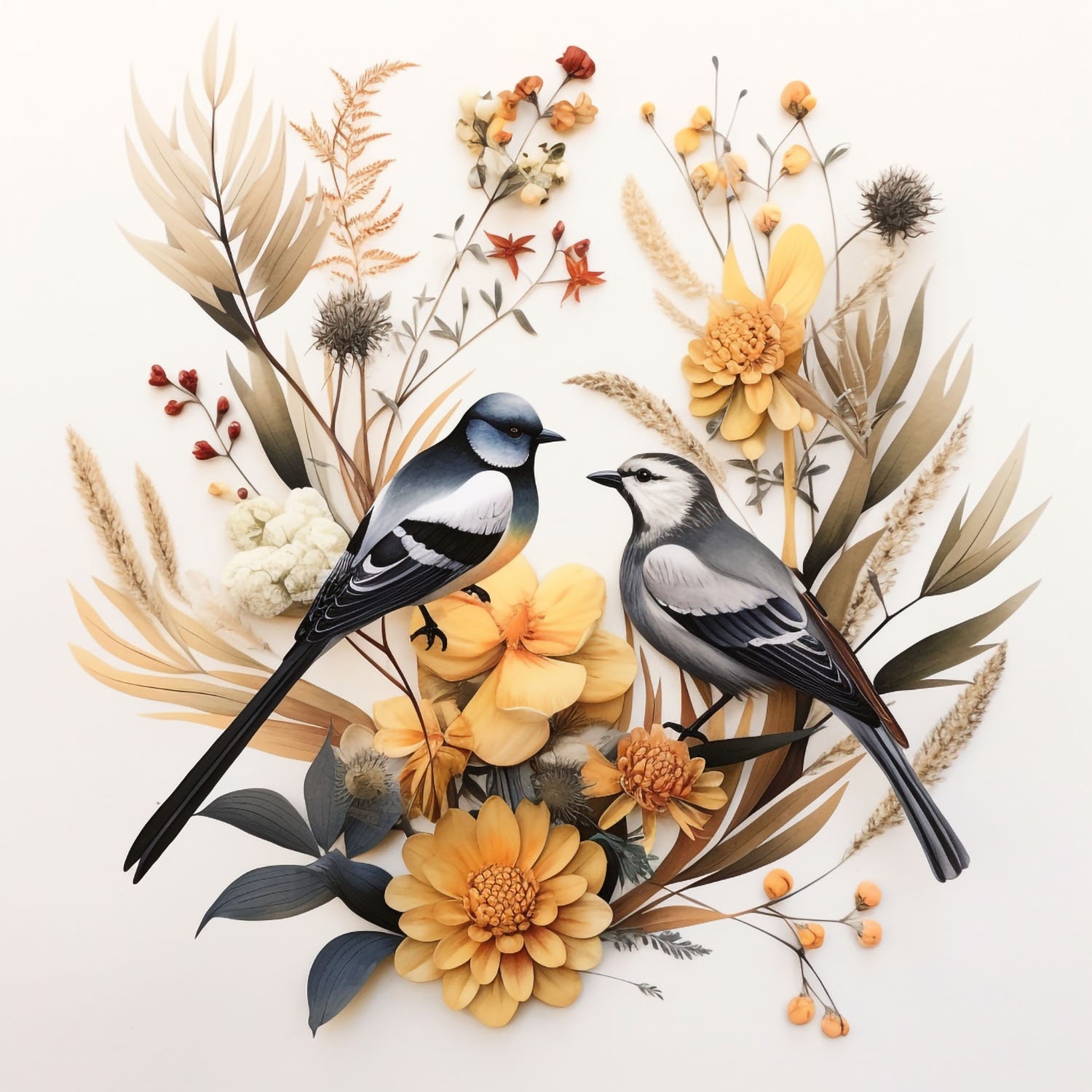 Australian Birds and Bush Wall Art, Australian Bush Printable Digital Download, Nature Art, Bird