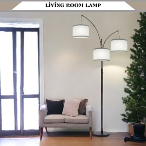 Dimmable Tall Floor Lamp, Modern Standing Lamp for Living Room, Bedroom, Office, Mid Century Design