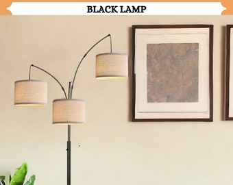 Dimmable Tall Floor Lamp, Modern Beige Standing Lamp for Living Room, Bedroom, Office, Mid Century Design