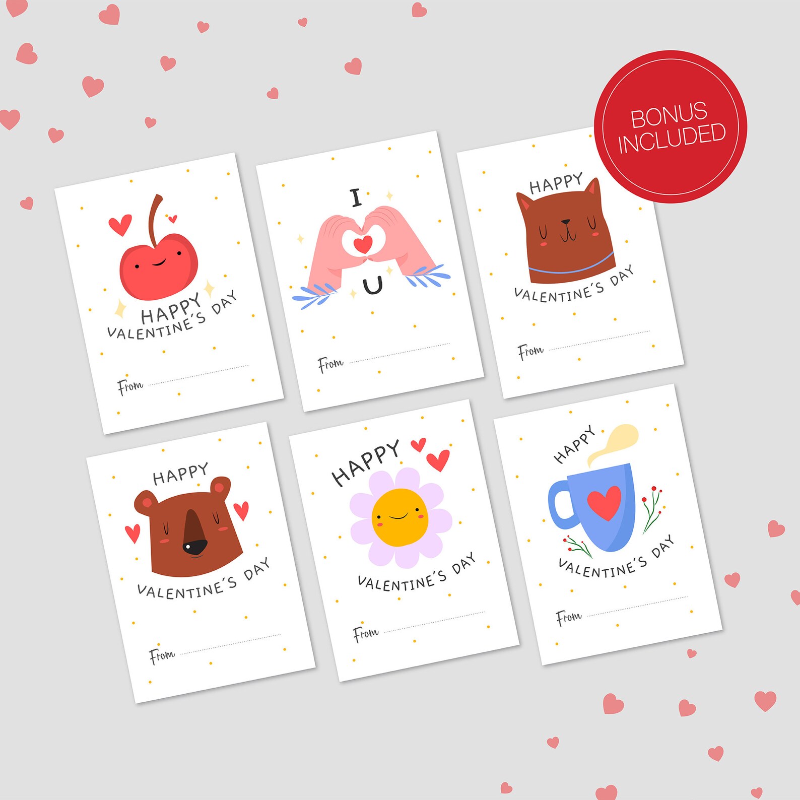 Printable Cute Valentine's Day Cards Classroom Valentine's Day Cards ...