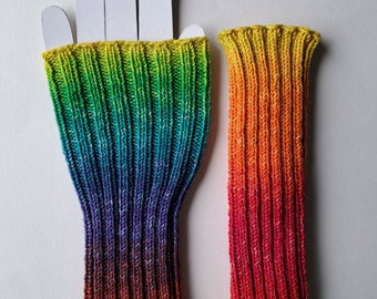 Handgestrickte Pulswärmer / Handstulpen / Armstulpen 100% Schurwolle Merino