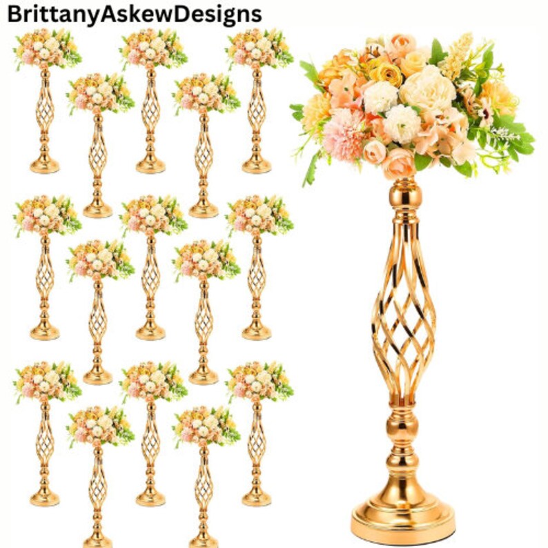Twentyfour Pieces of Elegant Metal Flower Arrangements With a Etsy