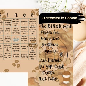 Gender Neutral Baby Shower Game Bingo Printable A Baby is Brewing Editable Template for Coffee Baby