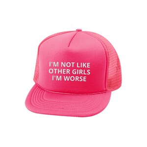 I&#39;m Worse Trucker Summer Mesh Cap, Trendy Trucker Hat, Edgy Street Style, Gifts for College Girls, Gifts for Her, Gift for Women