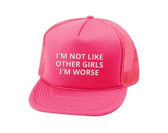 I'm Worse Trucker Summer Mesh Cap, Trendy Trucker Hat, Edgy Street Style, Gifts for College Girls, Gifts for Her, Gift for Women