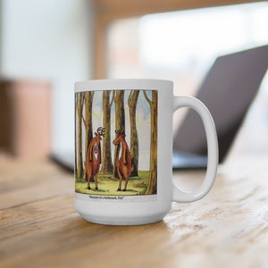 THE FAR SIDE Bummer of birthmark Hal Deer Hunting coffee mug 1986 Gary Larson