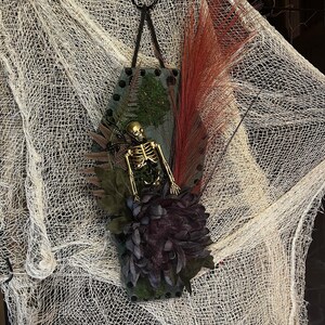Coffin Shaped Skeleton Wall Hanger