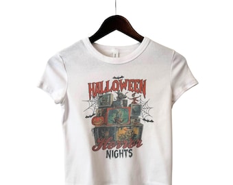 Halloween Horror Nights-T-shirt: retro halloween crop top