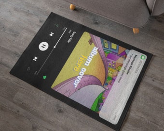 Customisable Music Streaming App With Text Message Notification Rug • Favourite Music Album Playing Printed Mat Custom Rug Personalised Gift