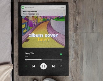 Aplicación de transmisión de música personalizable con alfombra de notificación de mensajes de texto • Reproducción de álbum de música favorito Tapete impreso Alfombra personalizada Regalo personalizado