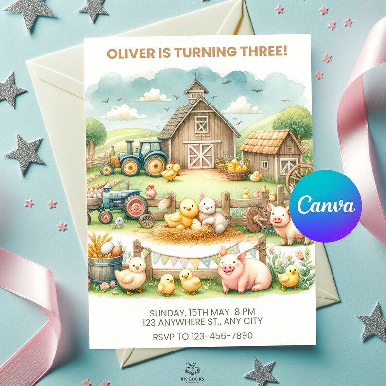 Farm Happy Birthday Cute Backdrop For Photography Cartoon Balloon Green Grassland Tractor Farmyard Theme Party Background Boys Birthday Party Cake