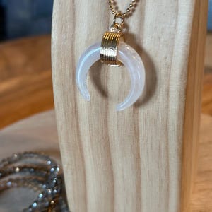 Clear Quartz Crescent Moon Necklace