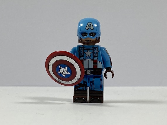 Captain America (light Blue) #1 Custom Marvel Minifigure