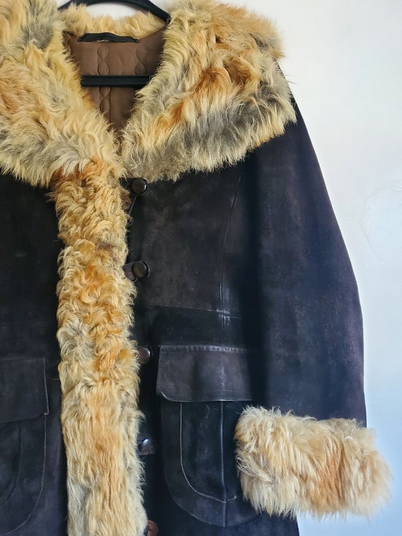 Absolutely Stunning Vintage Suede and Shearling P… - image 2