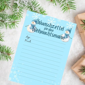 Wunschzettel für Kinder, Brief an den Weihnachtsmann zum ausdrucken