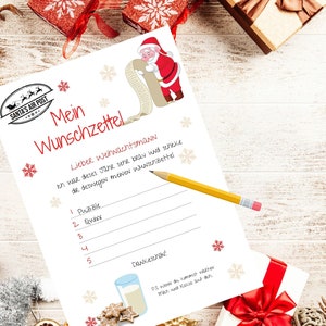 Wunschzettel für Kinder, Brief an den Weihnachtsmann zum ausdrucken