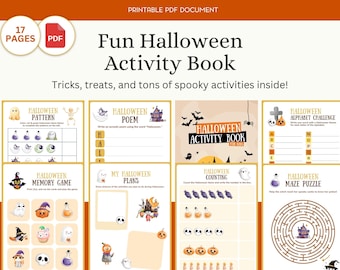 Printable Halloween Activity Book for Kids | Fun Spooky Games, Coloring Pages, Mazes & Puzzles