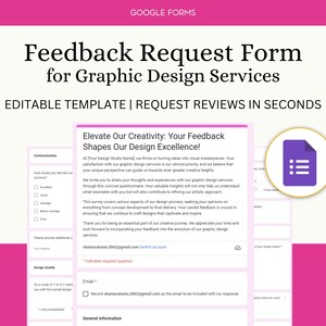 Anpassbares Grafikdesign-Feedback-Formular - Google Forms-Vorlage für Testimonials und Bewertungen | Branding Feedback-Kollektion