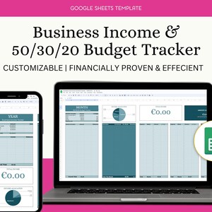 50/30/20 Rule Budget Planner Sheet Monthly and Yearly Budget Business Income Budget Template and Personal Debt and Expense Spreadsheet