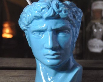 手作りのDavidセラミックカクテルマグ - ブルーグレーズ - Etsy 日本