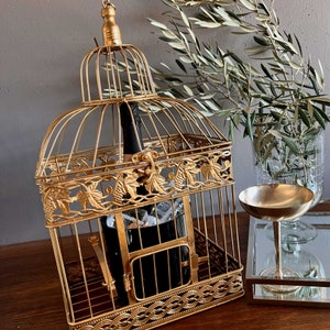 Gold Vogelkäfig Flasche servieren