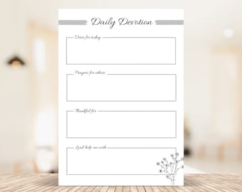 Daily Devotional Printable Template - Etsy