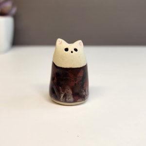 Adorable Ceramic Cat Figurine, Sculpture, Cat Pottery Figurine, Ceramic Cat Art, Sculpture, Cat Lover Gift, Handmade Art, Dollhouse Pet