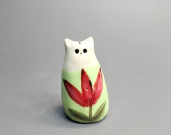 Mini Ceramic KITTEN Cat Figurine – Handmade Pottery Cat Sculpture, Cute Tiny Cat, Cat Lover Gift, Dollhouse Decor