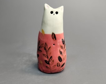 Mini Ceramic KITTEN Cat Figurine – Handmade Pottery Cat Sculpture, Cute Tiny Cat, Cat Lover Gift, Dollhouse Decor