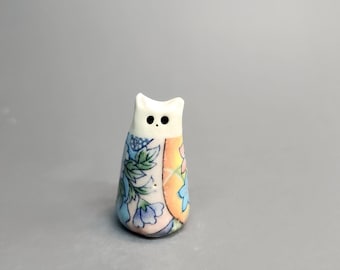 Mini Ceramic KITTEN Cat Figurine – Handmade Pottery Cat Sculpture, Cute Tiny Cat, Cat Lover Gift, Dollhouse Decor