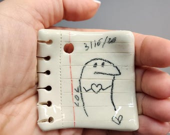 NOTE Cute Ring Dish, Tea Pet, Trinket Dish, Sculpture,Pottery Figurine, Ceramic  Art, Tiny Gift, Handmade Art, Ring Dish, Jewelry Holder