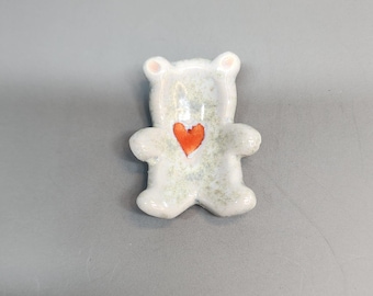 Ceramic Bear Worry Stone, Pocket Stone, Fidget, Anxiety Relief, Anti-Stress Gift, Pet Lover Gift, Handmade Ceramic, Calming Toy