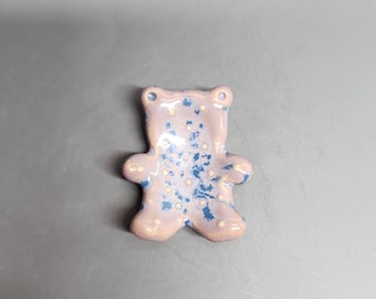 Ceramic Bear Worry Stone, Pocket Stone, Fidget, Anxiety Relief, Anti-Stress Gift, Pet Lover Gift, Handmade Ceramic, Calming Toy