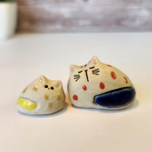 Ceramic Set of Two, KITTENS, Figurine, Sculpture, Cat Pottery Figurine, Ceramic Cat Art, Sculpture, Cat Lover Gift, Handmade Art, Stoneware