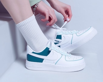 Parcialmente verde Custom Air Force 1