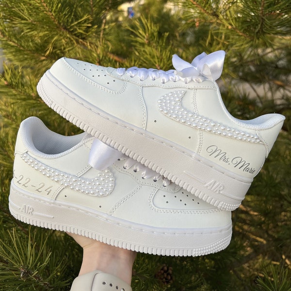 Scarpe da ginnastica personalizzate per matrimonio per la sposa / Air Force 1 Regalo di nozze unico