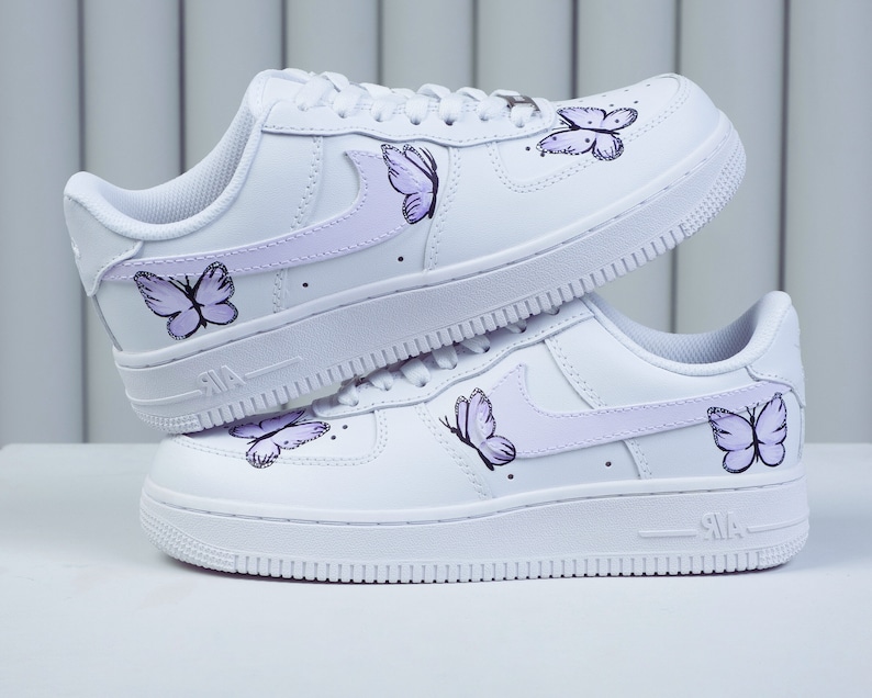 Butterflies Print Air force 1 Custom image 1