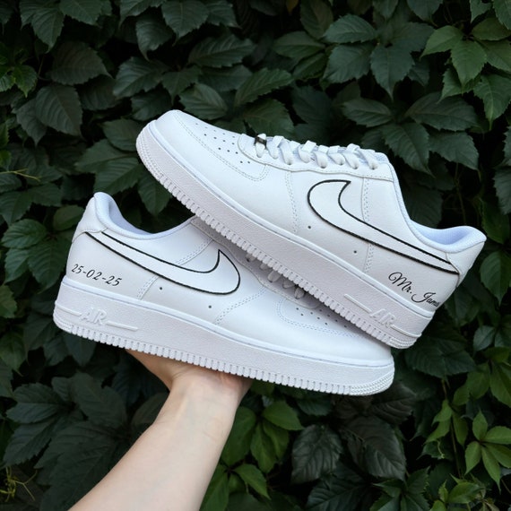 Wedding Sneakers for Groom / Air Force 1 Handpainted Groom's Shoes