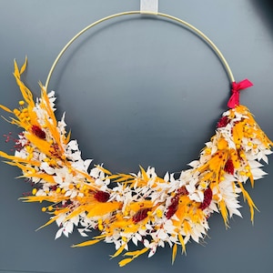 Dried flower wreath - metal ring - wedding gift - door wreath - loop - dried flower loop