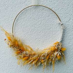 Dried flower wreath - metal ring - wedding gift - door wreath - loop - dried flower loop