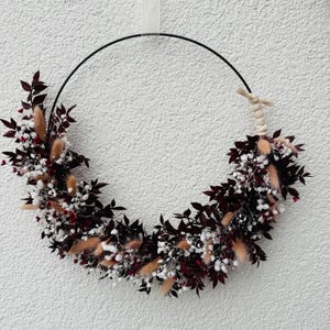 Dried flower wreath - metal ring - wedding gift - door wreath - loop - dried flower loop