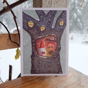 Wenskaart "Christmas Tomte" aquarelmotief