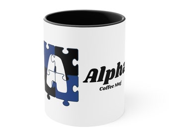 Alpha Kaffeetasse - 11 Unzen Kaffeetasse - Kaffee Espresso Latte Hot Cocoa Trinkgefäß - Kaffeetasse aus Keramik