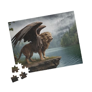 Manticore Puzzle, Dark Fantasy Art, Greek Mythology, Birthday Gift for Fantasy Lover, Jigsaw Puzzle Box, Puzzle for Kids