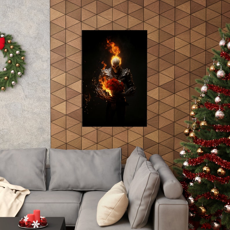 Ghost Rider Flower Marvel Ghost Rider Poster | Dark Aesthetic, Flowers, True Gentleman - Etsy