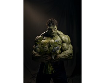 Hulk with Flowers Matte Poster | Marvel True Gentleman Series