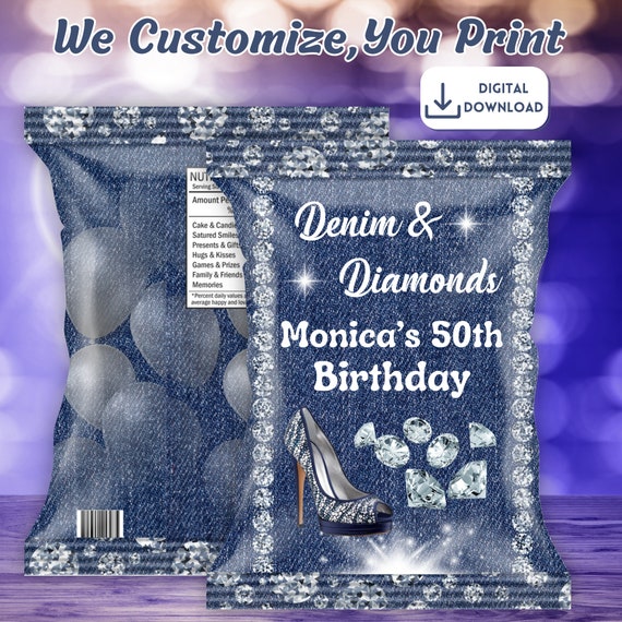 Denim & Diamant Party-Vliestaschen – Goodie-Bags Für Mottoparty, Geburtstag, Junggesellinnenabschied & Deko