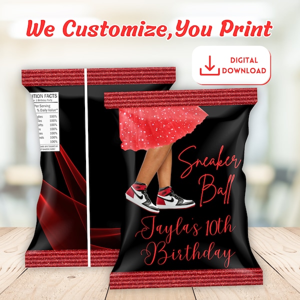 Sneaker Ball Editable chips bag | Potatoes wrapper | Sneaker Chips labels | Chips bag template | Template printable | DIGITAL FILE | Sneaker